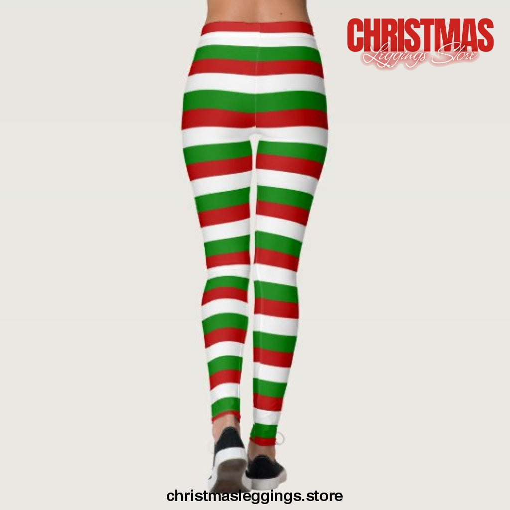 Christmas Stripes Christmas Leggings - Christmas Leggings Store CL0501