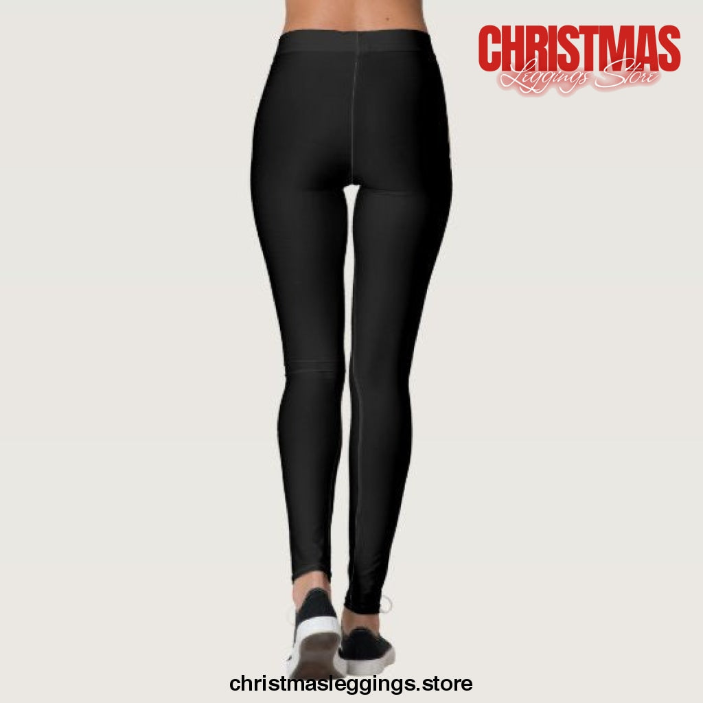 Dance Pants Gold Faux Glitter on Black Christmas Leggings - Christmas Leggings Store CL0501
