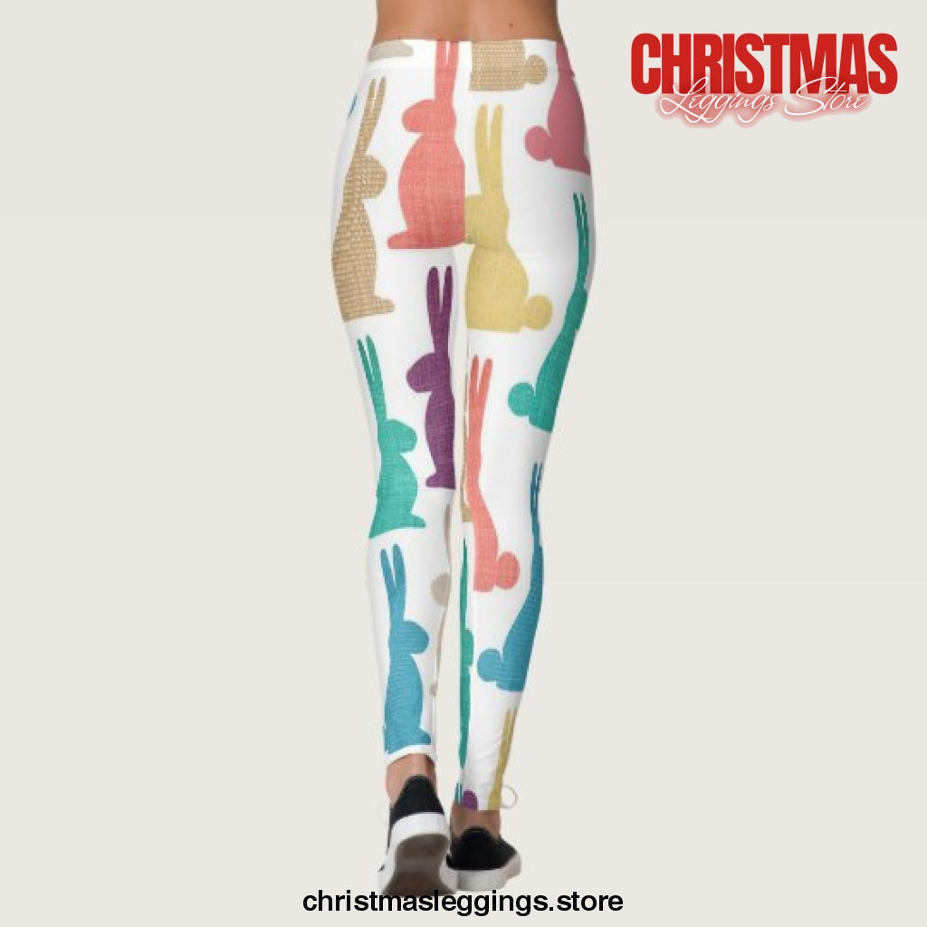 Easter Bunny Pattern Christmas Leggings - Christmas Leggings Store CL0501