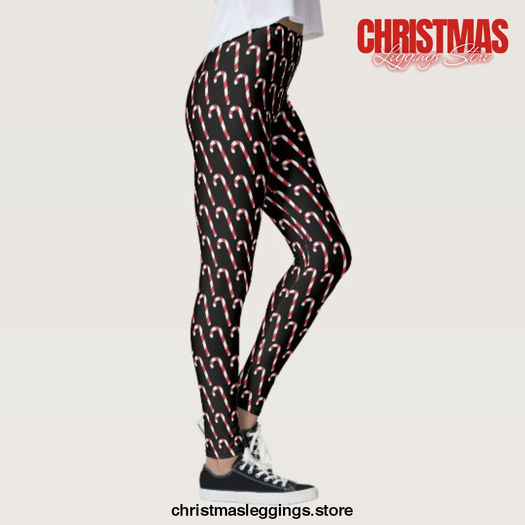 Fun, Festive Candy Canes Christmas Leggings - Christmas Leggings Store CL0501