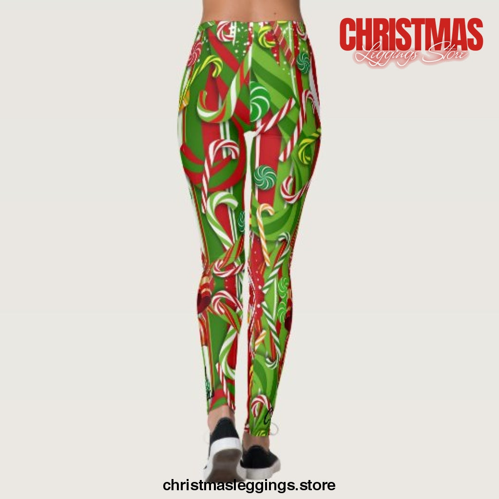 I Like Candy Red Green Pants Christmas Leggings - Christmas Leggings Store CL0501