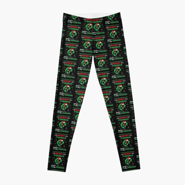 Merry Fishmas Funny Fishing Ugly Christmas Sweater Leggings RB0601 product Offical Christmas Legging 3 Merch