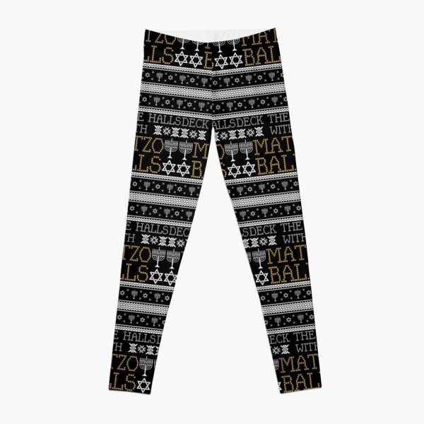 Deck The Halls With Matzo Balls Ugly Hanukkah Sweater Leggings RB0601 product Offical Christmas Legging 3 Merch