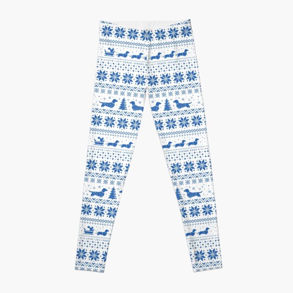 Love Joy Peace Wiener Dogs | Blue and White Holiday Pattern Leggings RB0601 product Offical Christmas Legging 3 Merch