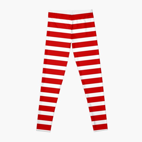 Thick Horizontal Stripes Womens Dress Mini Skirt - College Team Red and White Leggings RB0501 product Offical christmas legging 2 Merch