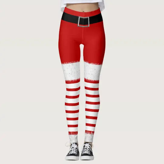 Mrs. Santa Claus Christmas Leggings - Christmas Leggings Store CL0501
