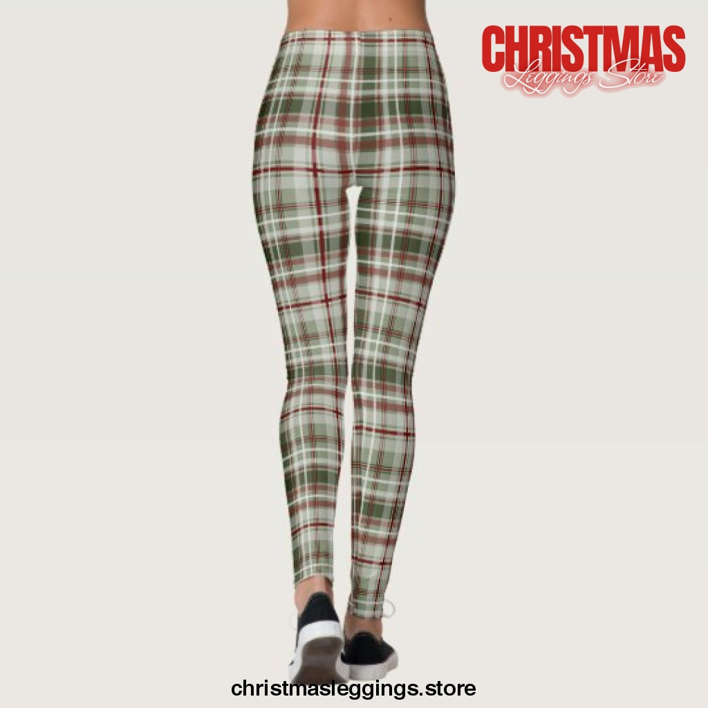 Pattern Cranberry andLoden Tartan Plaid Christmas Leggings - Christmas Leggings Store CL0501
