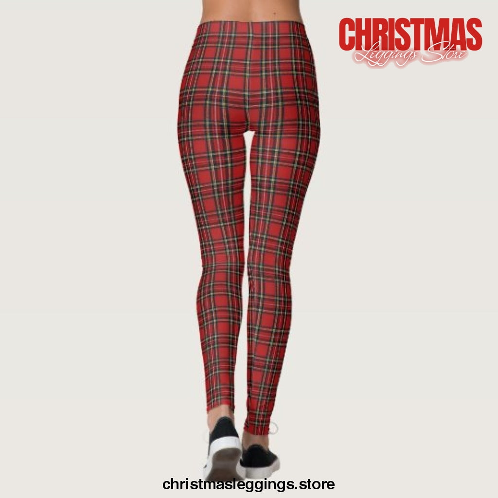 Red Plaid Tartan Yoga Holiday Running Christmas Leggings - Christmas Leggings Store CL0501