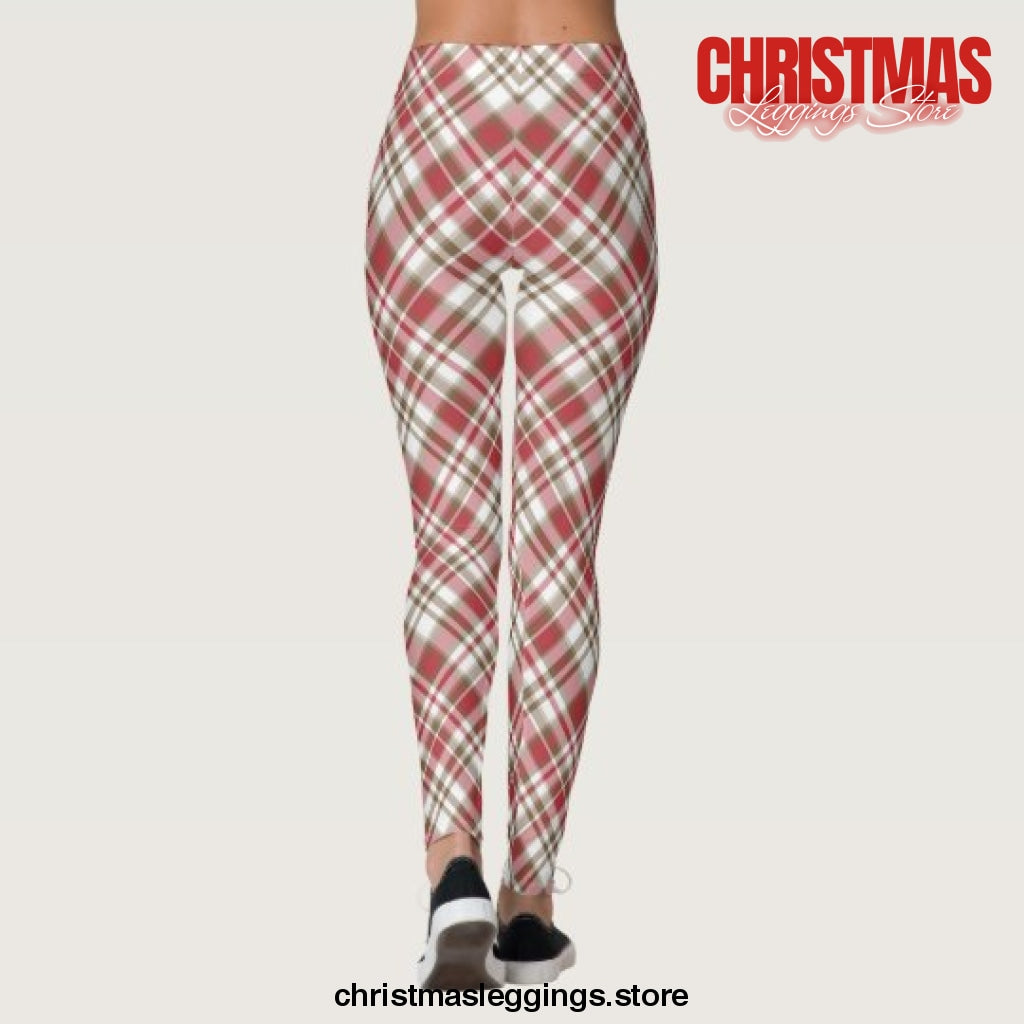 Red Plaid Women's Christmas Leggings - Christmas Leggings Store CL0501
