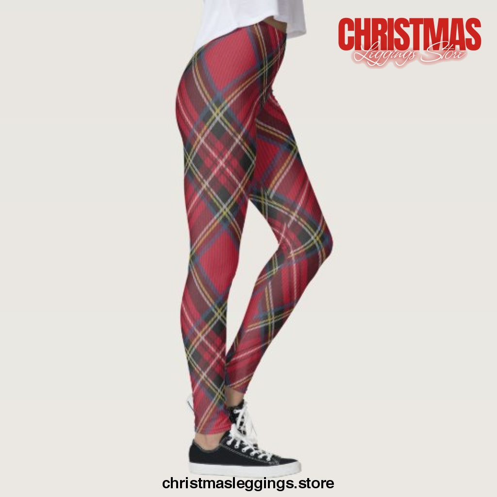 Red Tartan Plaid Pattern Scottish Clan Heritage Christmas Leggings - Christmas Leggings Store CL0501