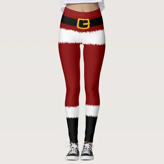 Santa Claus Costume Christmas Leggings - Christmas Leggings Store CL0501