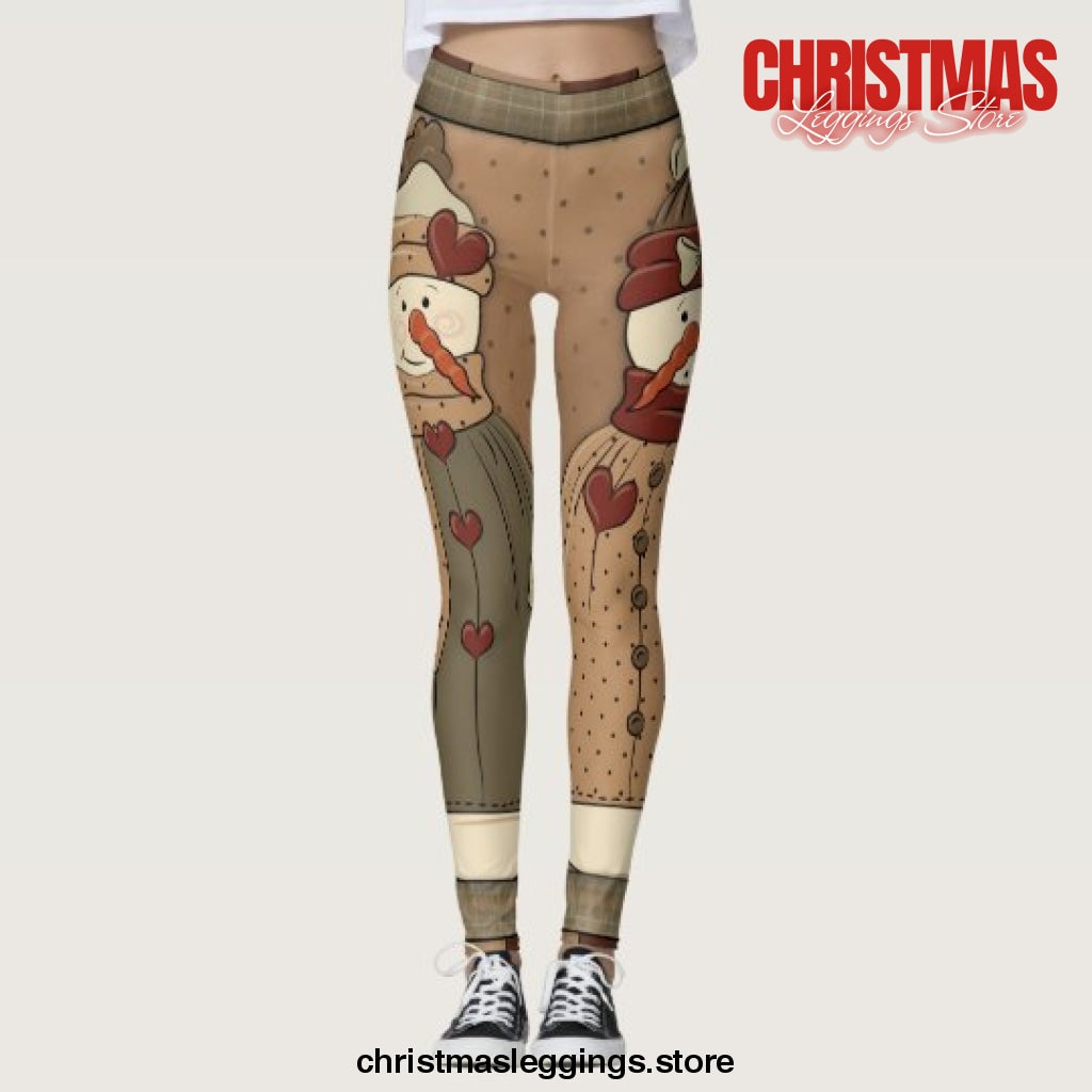 Snowmen Holiday Fun Christmas Leggings - Christmas Leggings Store CL0501