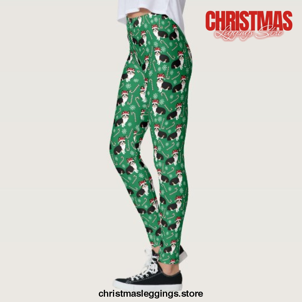 Tri colored Corgi Christmas Leggings - Christmas Leggings Store CL0501